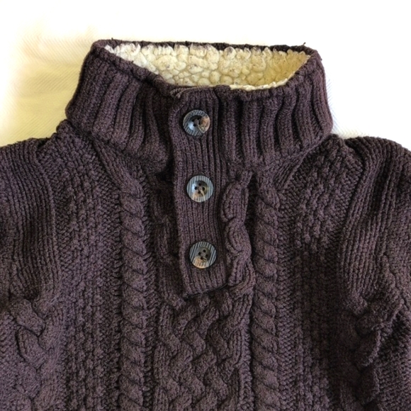 babyGap brown wool blend cable knit popover sweater 3T toddler boys - Picture 2 of 6